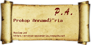 Prokop Annamária névjegykártya