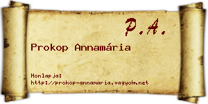 Prokop Annamária névjegykártya